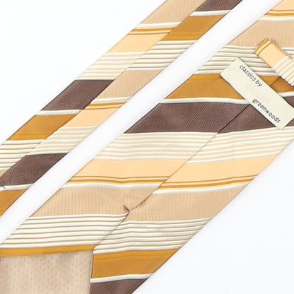 Greenwoods Mens Multicoloured Striped Polyester Pointed Tie One Size