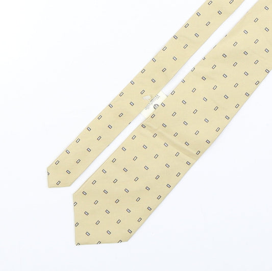 soprano  Mens Beige Polka Dot Silk Pointed Tie One Size