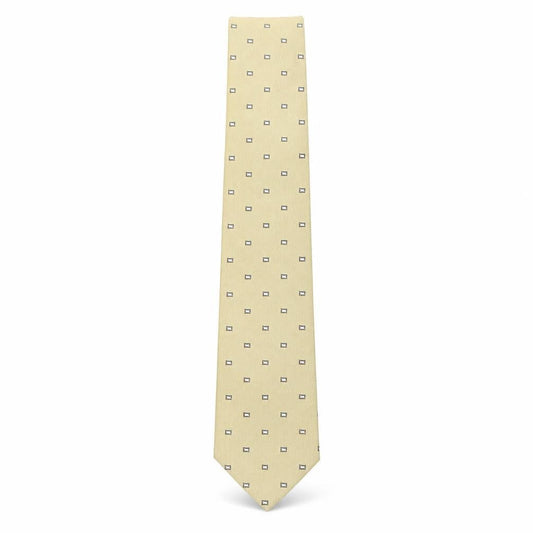 Front view of soprano men’s beige polka dot silk pointed tie one size
