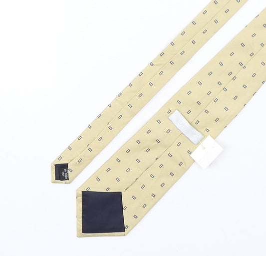 soprano  Mens Beige Polka Dot Silk Pointed Tie One Size