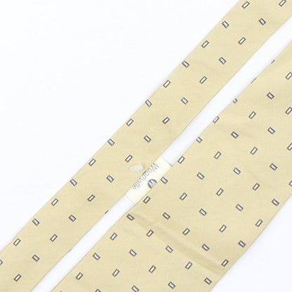 soprano  Mens Beige Polka Dot Silk Pointed Tie One Size