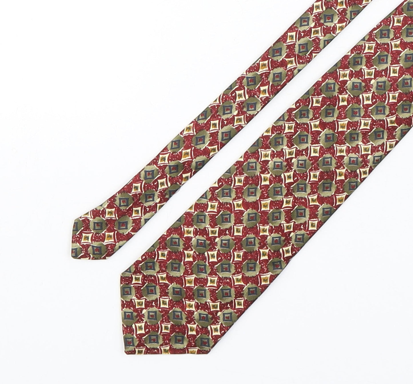 Marks and Spencer Mens Multicoloured Geometric Silk Pointed Tie One Size