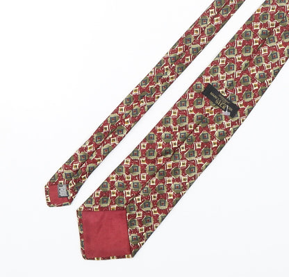 Marks and Spencer Mens Multicoloured Geometric Silk Pointed Tie One Size