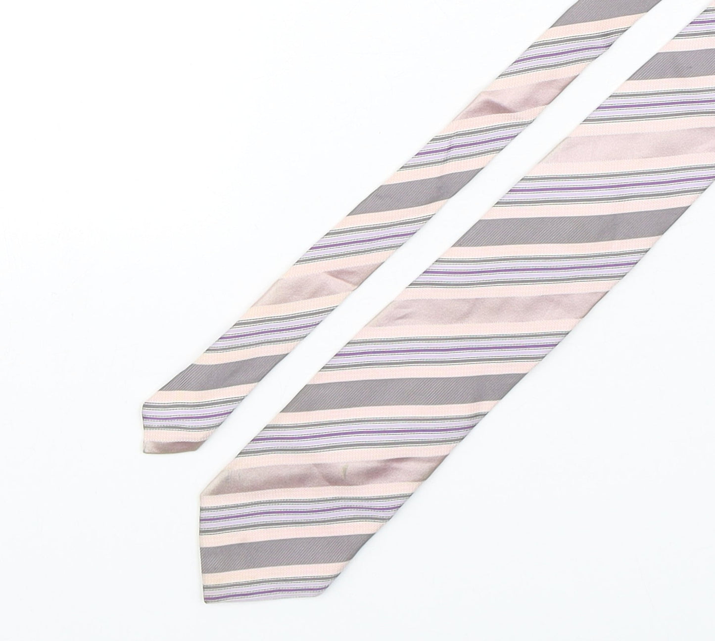 Marks and Spencer Mens Multicoloured Striped Silk Pointed Tie One Size