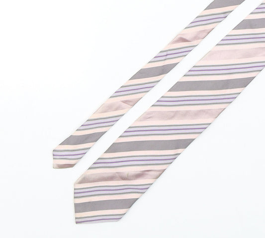 Marks and Spencer Mens Multicoloured Striped Silk Pointed Tie One Size