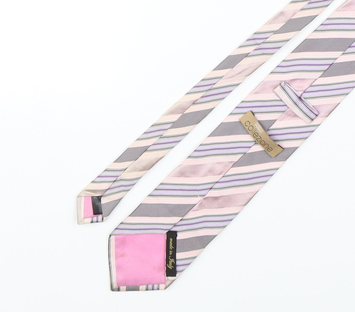 Marks and Spencer Mens Multicoloured Striped Silk Pointed Tie One Size