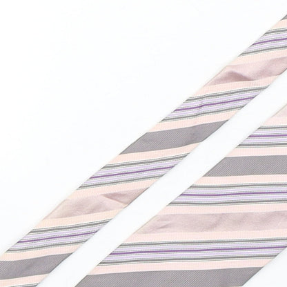 Marks and Spencer Mens Multicoloured Striped Silk Pointed Tie One Size