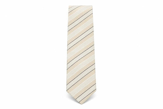 Front view of Racing Green men’s multicoloured striped silk pointed tie one size