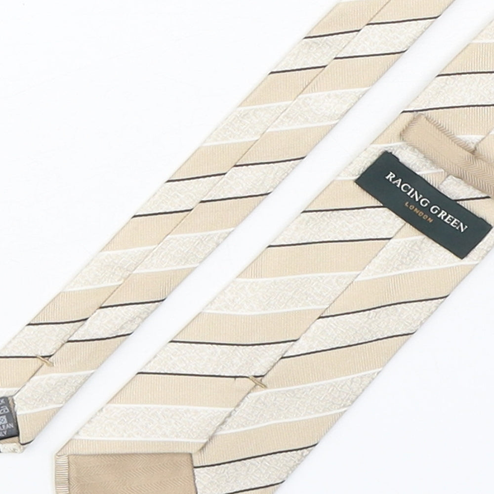 Racing Green  Mens Multicoloured Striped Silk Pointed Tie One Size