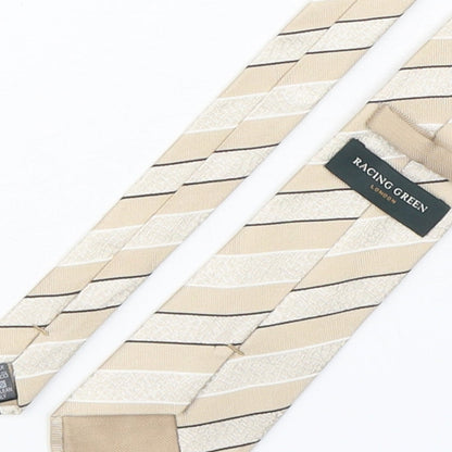 Racing Green  Mens Multicoloured Striped Silk Pointed Tie One Size