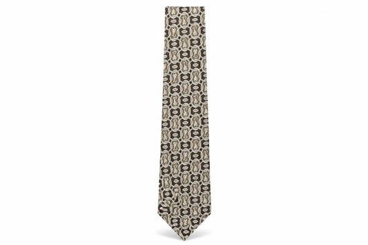 Front view of Rene Chagal men’s multicoloured geometric polyester pointed tie one size