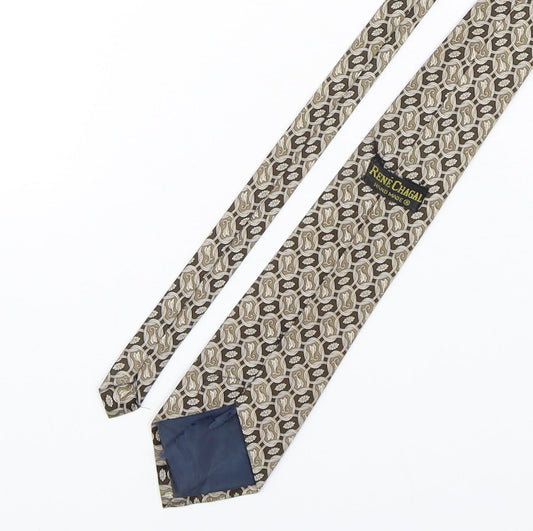 Rene Chagal Mens Multicoloured Geometric Polyester Pointed Tie One Size