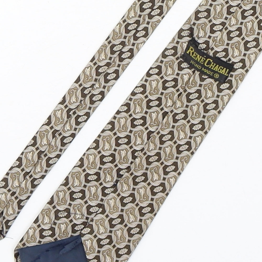 Rene Chagal Mens Multicoloured Geometric Polyester Pointed Tie One Size