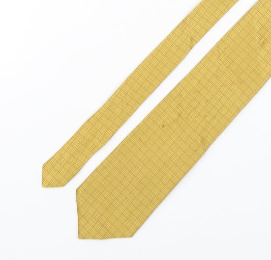 Marks and Spencer Mens Gold Geometric Polyester Pointed Tie One Size