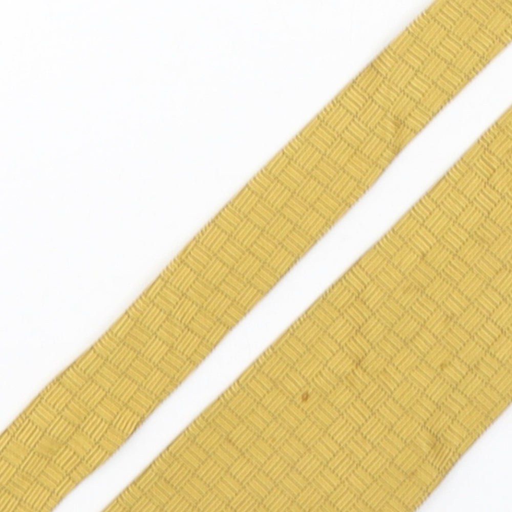 Marks and Spencer Mens Gold Geometric Polyester Pointed Tie One Size