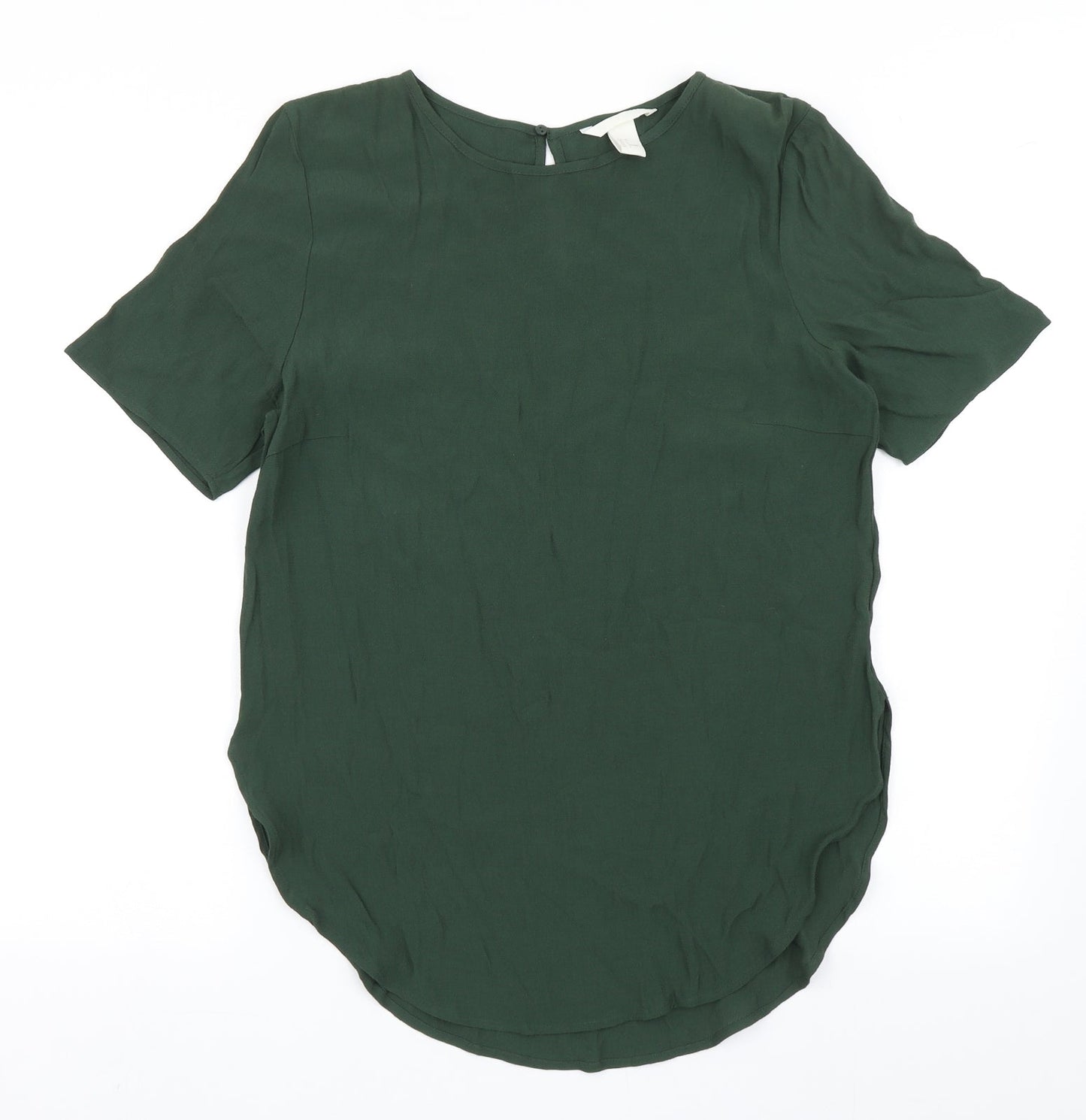 Womens UK Size 6 H&M Green Basic Blouse