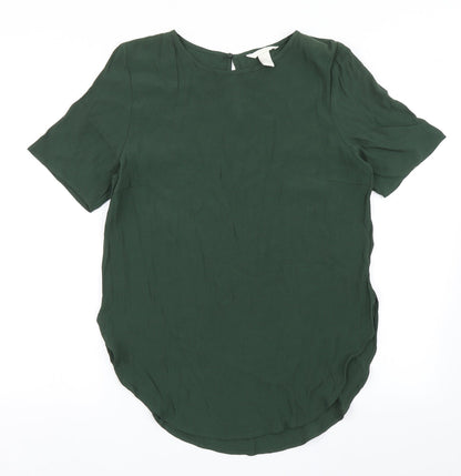 Womens UK Size 6 H&M Green Basic Blouse