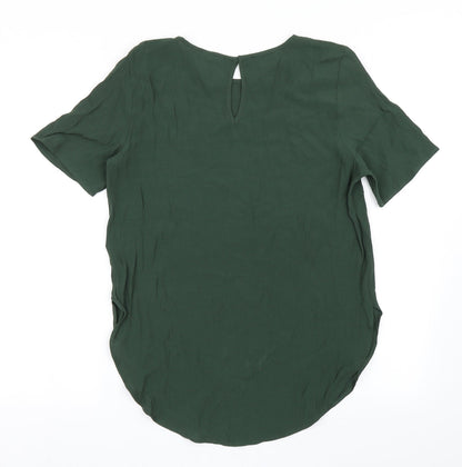 Womens UK Size 6 H&M Green Basic Blouse