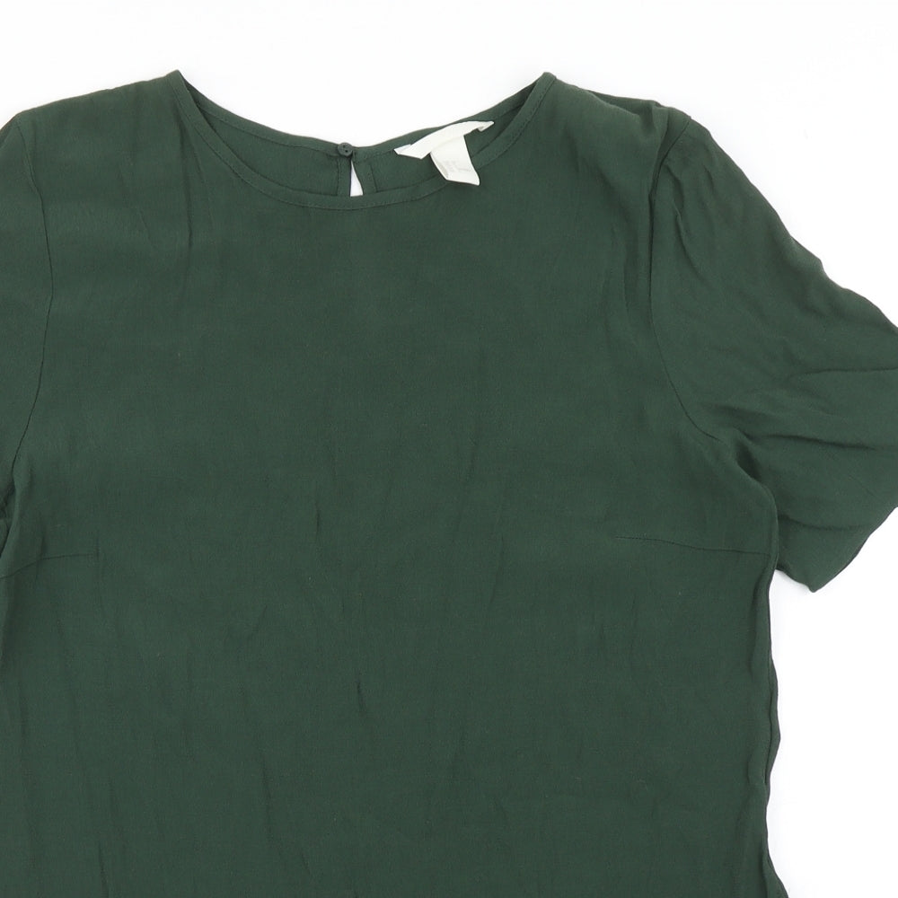 Womens UK Size 6 H&M Green Basic Blouse