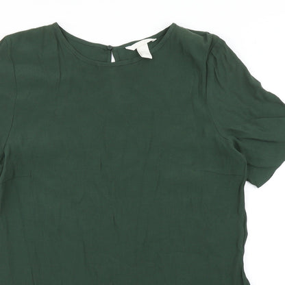 Womens UK Size 6 H&M Green Basic Blouse