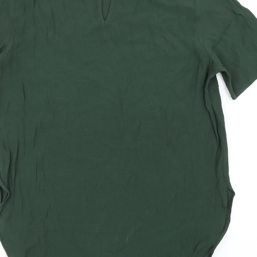 Womens UK Size 6 H&M Green Basic Blouse