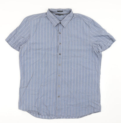Mens UK Size XL Marc Anthony Blue  Button-Up Short Sleeve Casual Shirt