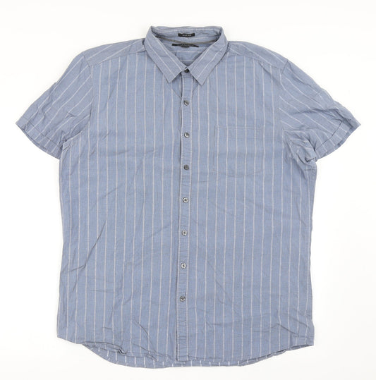 Mens UK Size XL Marc Anthony Blue  Button-Up Short Sleeve Casual Shirt