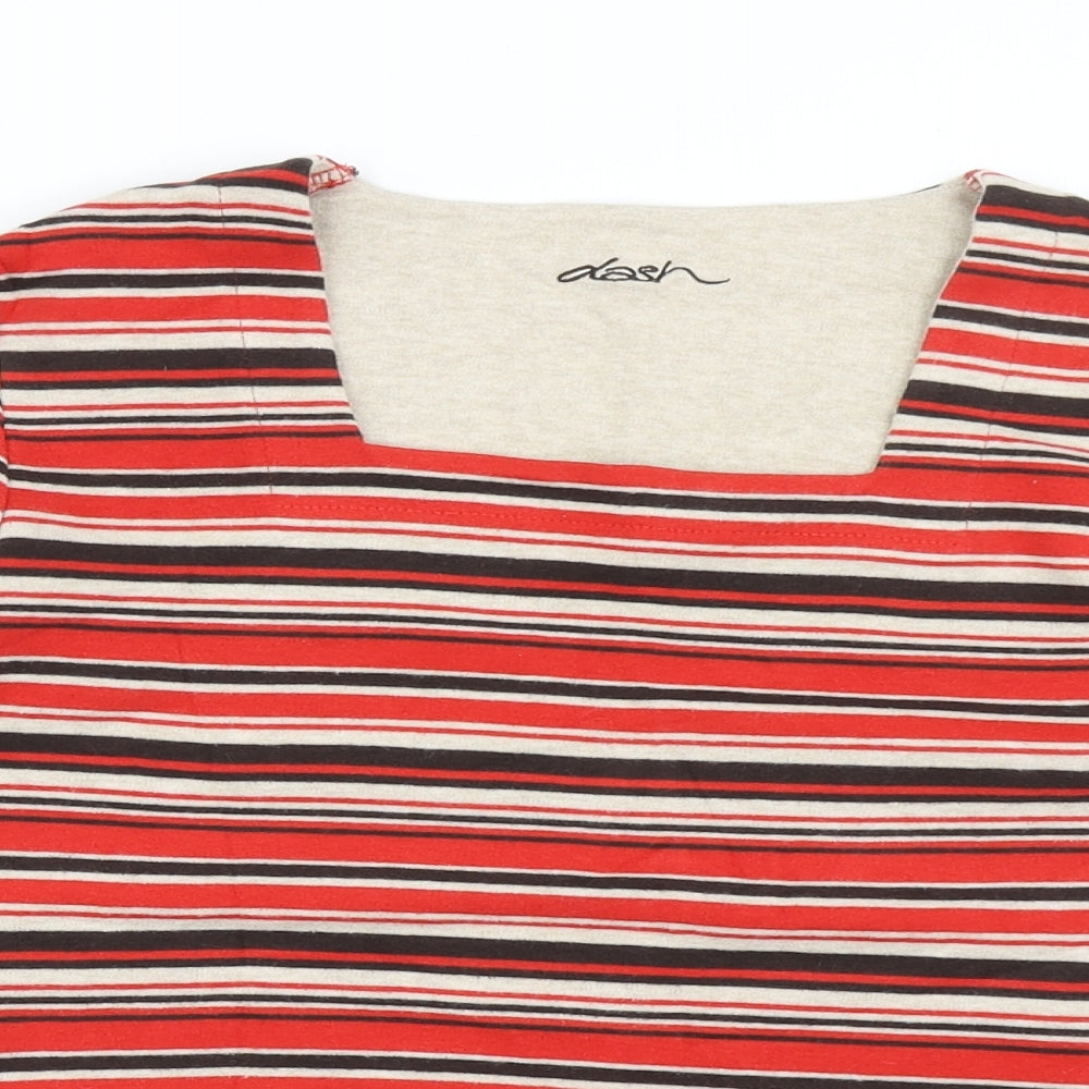 Womens UK Size 12 DASH Red Basic T-Shirt