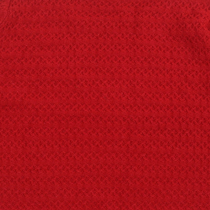 Isle Essentials Womens Red Round Neck  Acrylic Pullover Jumper Size M