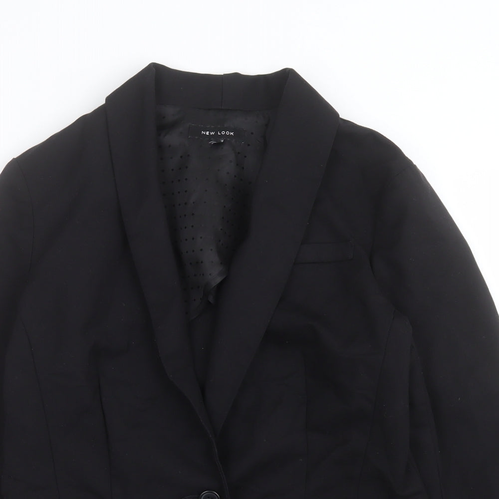 New Look Womens Black  Cotton Jacket Blazer Size 10
