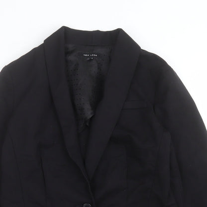 New Look Womens Black  Cotton Jacket Blazer Size 10