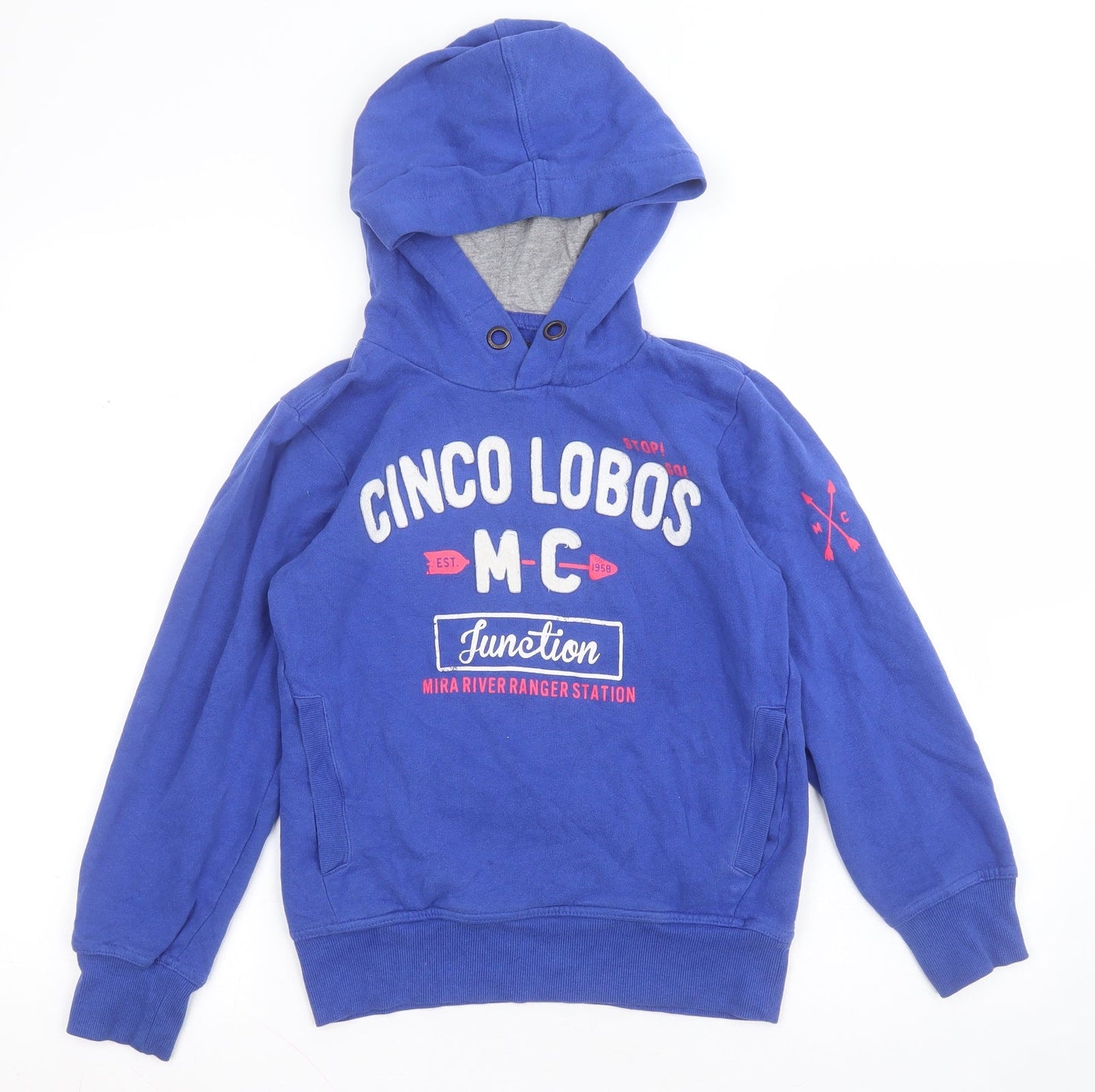 H&M Boys Blue  Cotton Pullover Hoodie Size 9-10 Years   - CINCO LOBOS JUNCTION