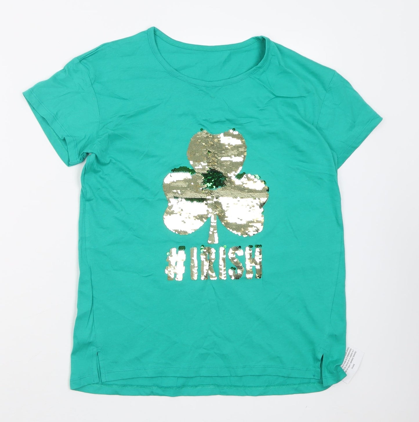 Womens UK Size S Dunnes Stores Green Basic T-Shirt