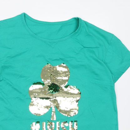 Womens UK Size S Dunnes Stores Green Basic T-Shirt