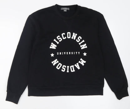 Primark Womens Black  Cotton Pullover Sweatshirt Size 2XS  Pullover