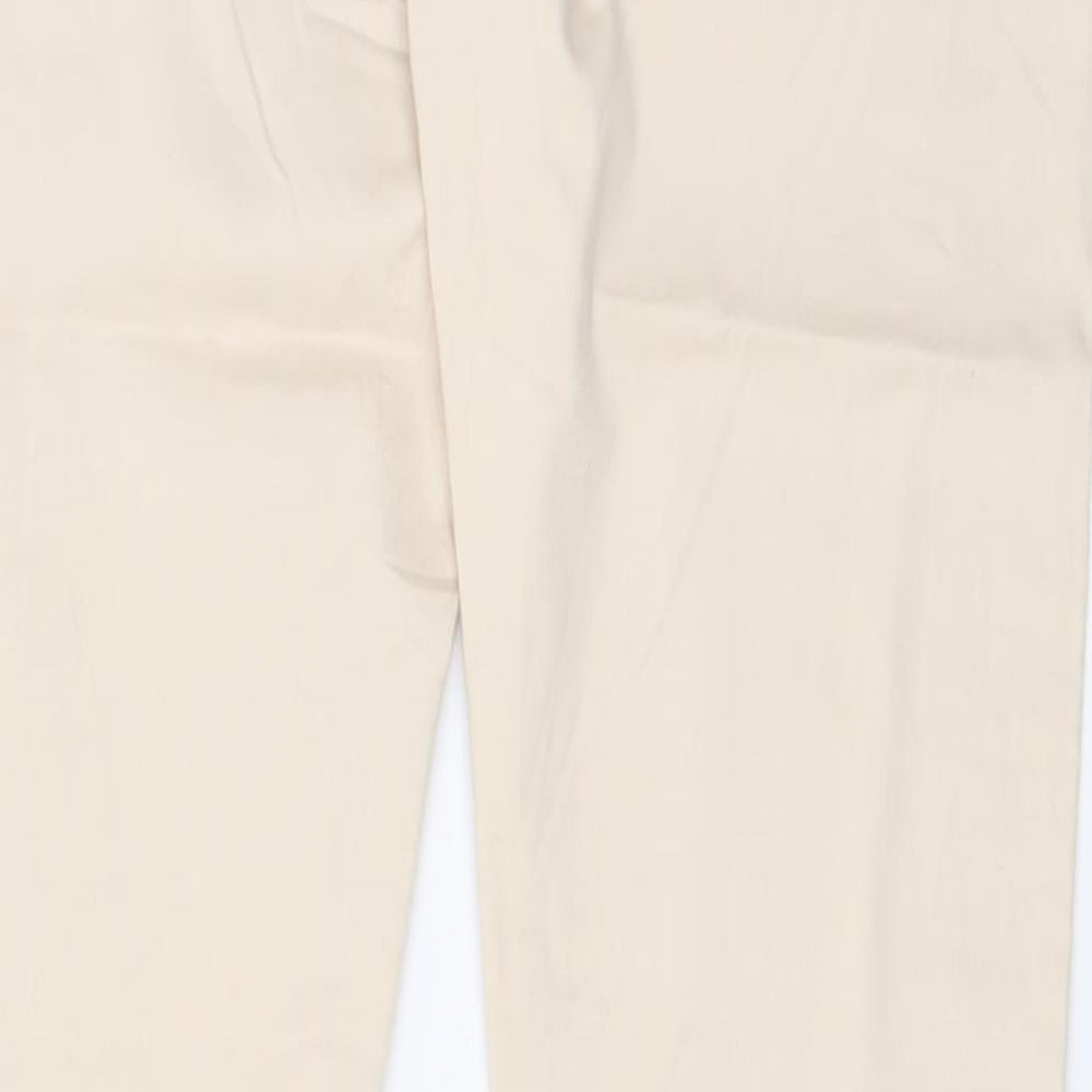 R Ping Womens Beige  Cotton Trousers  Size 14 L32 in Regular Button