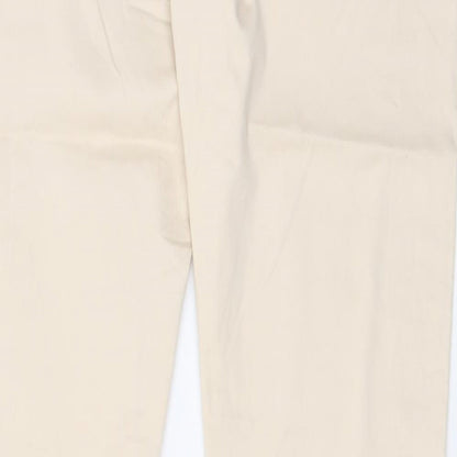 R Ping Womens Beige  Cotton Trousers  Size 14 L32 in Regular Button