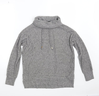 F&F Womens Grey High Neck  Polyester Pullover Jumper Size 6