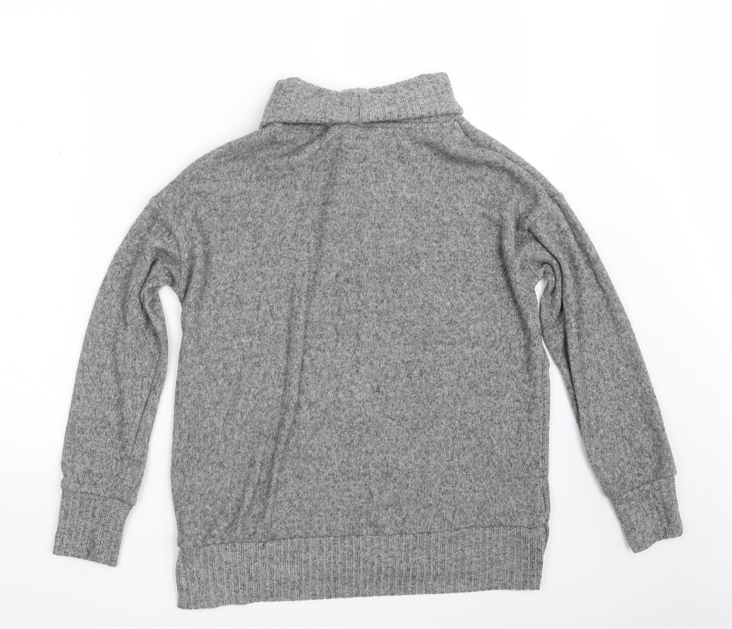 F&F Womens Grey High Neck  Polyester Pullover Jumper Size 6