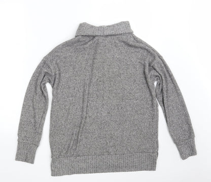 F&F Womens Grey High Neck  Polyester Pullover Jumper Size 6