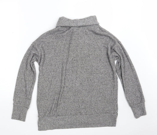 F&F Womens Grey High Neck  Polyester Pullover Jumper Size 6