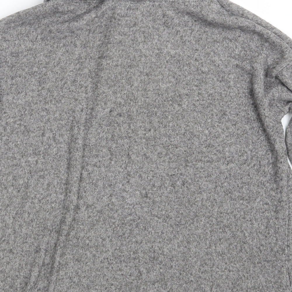 F&F Womens Grey High Neck  Polyester Pullover Jumper Size 6