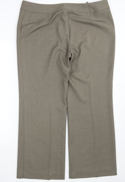 Womens UK Size 18 Marks and Spencer Regular Fit Dress Pants Beige Trousers