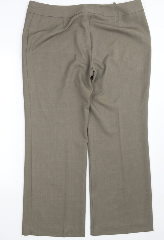 Womens UK Size 18 Marks and Spencer Regular Fit Dress Pants Beige Trousers