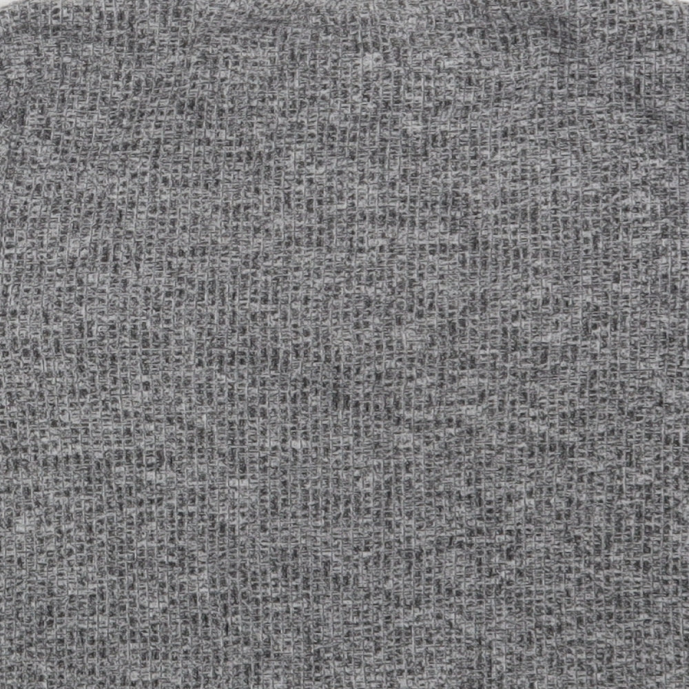 New Look Girls Grey  Polyester Cropped Blouse Size 12-13 Years Round Neck