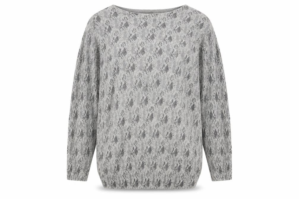 Womens UK Size 12 Ribbon Grey Pullover Jumper
