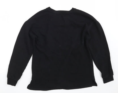 Papaya Womens Black  Cotton Pullover Sweatshirt Size 12   - JUST IMAGINE