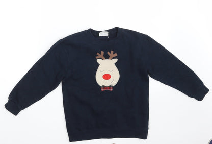 NOT FOR PONIES Girls Blue  Cotton Pullover Sweatshirt Size 7-8 Years   - Christmas