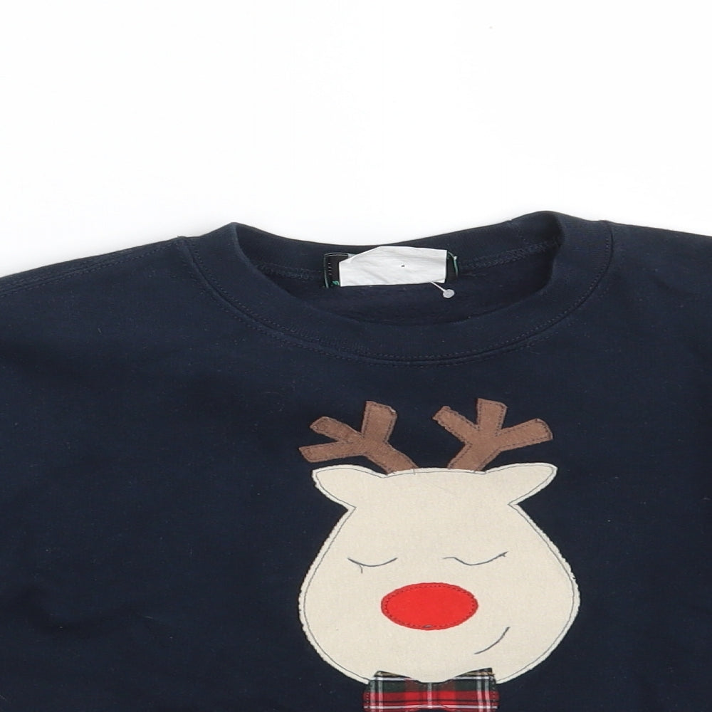 NOT FOR PONIES Girls Blue  Cotton Pullover Sweatshirt Size 7-8 Years   - Christmas