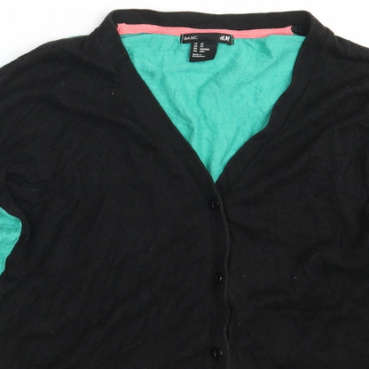 Womens UK Size XS H&M Black Cardigan Jumper